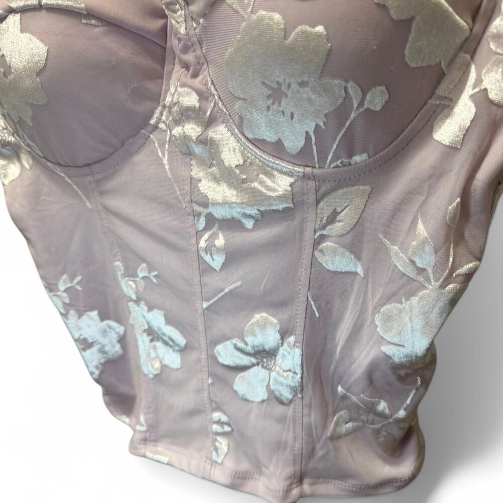 Steve Madden Corset Y2k Baby Pink Top Size Large - Picture 2 of 6